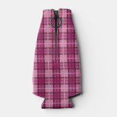 Rafraîchisseur Pour Bouteille Pixel Plaid_Magenta-Noir (Dos)