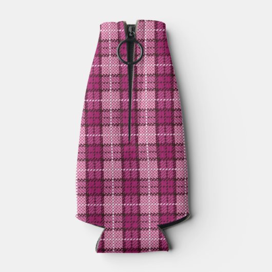 Rafraîchisseur Pour Bouteille Pixel Plaid_Magenta-Noir (Dos)