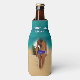 Rafraîchisseur Pour Bouteille Plage tropicale colorée - Bikini Girl,