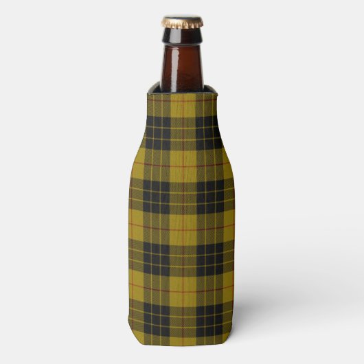 Rafraîchisseur Pour Bouteille Plaque noire jaune tartan MacLeod (Bottle Devant)