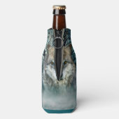Rafraîchisseur Pour Bouteille Pleine lune de loup dans le brouillard (Bouteille Dos)