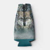 Rafraîchisseur Pour Bouteille Pleine lune de loup dans le brouillard (Dos)