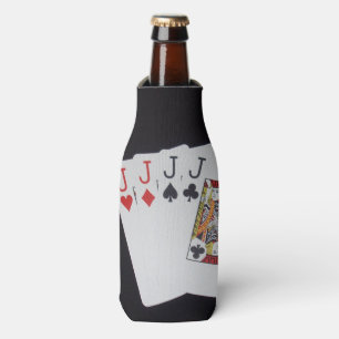 Rafraîchisseur Pour Bouteille Poker, Quad Jacks, Titulaire De Stubby.