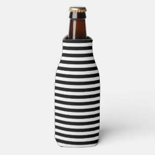 Rafraîchisseur Pour Bouteille Rayure nautique classique noire et blanche
