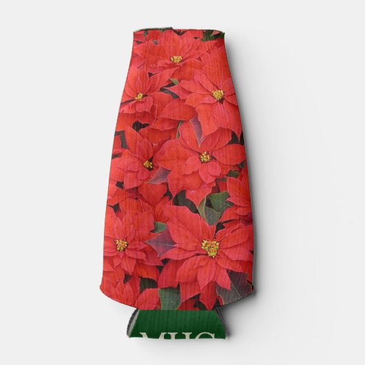 Rafraîchisseur Pour Bouteille Red Poinsettias I Christmas Holiday Floral Photo (Devant)