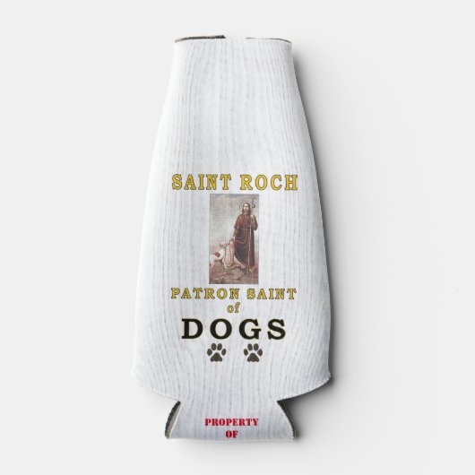 RAFRAÎCHISSEUR POUR BOUTEILLE ST ROCH PATRON SAINT DES CHIENS (Devant)