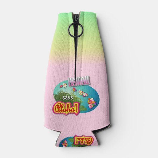 Rafraîchisseur Pour Bouteille Style hawaïen (Dos)