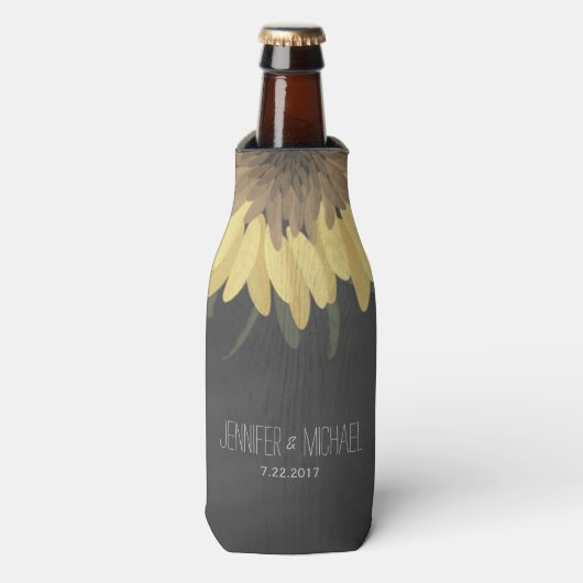 Rafraîchisseur Pour Bouteille Sunflower Chalkboard Russe Mariage (Bottle Devant)