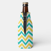 Rafraîchisseur Pour Bouteille Teal, Pineapple, Wht Large Chevron Zig Zag (Bouteille Dos)