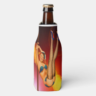 Rafraîchisseur Pour Bouteille Titulaire de boisson de fille de danse rétro