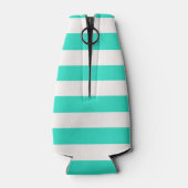 Rafraîchisseur Pour Bouteille Turquoise white nautical stripes beach (Dos)