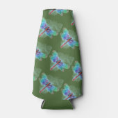 Rafraîchisseur Pour Bouteille Vert profond avec libellule multicolore Abstraite (Devant)