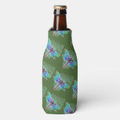 Rafraîchisseur Pour Bouteille Vert profond avec libellule multicolore Abstraite (Bottle Devant)