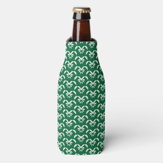Rafraîchisseur Pour Bouteille Zigzag fleuri vert (Bottle Devant)