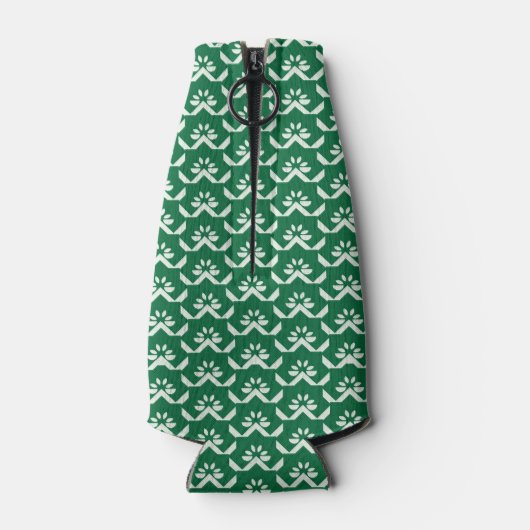 Rafraîchisseur Pour Bouteille Zigzag fleuri vert (Dos)