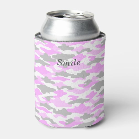 RAFRAÎCHISSEUR  POUR CANETTE 文字　カスタム　迷彩（ピンク） 缶クーラー (Can devant)