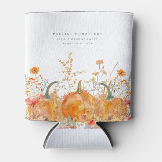 Rafraîchisseur Pour Canette 100e anniversaire Citrouille Fleur sauvage personn (Devant)