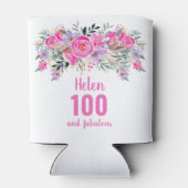 Rafraîchisseur Pour Canette 100e anniversaire floral rose peut refroidir (Dos)