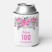 Rafraîchisseur Pour Canette 100e anniversaire floral rose peut refroidir (Can Dos)
