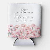 Rafraîchisseur Pour Canette 100th Birthday Pink Carnation January Birth Flower (Devant)