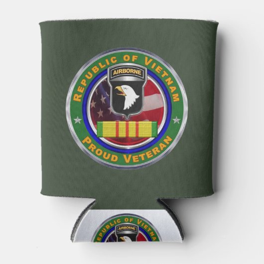 Rafraîchisseur Pour Canette 101e division aéroportée Viêt Nam Vétéran (Devant)