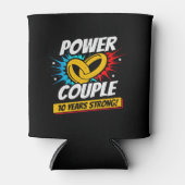 Rafraîchisseur Pour Canette 10e anniversaire Couples mariés 10 ans de force (Devant)