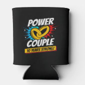 Rafraîchisseur Pour Canette 10e anniversaire Couples mariés 10 ans de force (Dos)