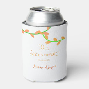 Rafraîchisseur Pour Canette 10e anniversaire orange feuille de lavande nom cla