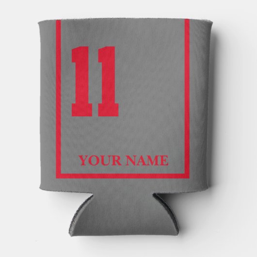 Rafraîchisseur Pour Canette 11 Gris avec couverture de selle Cheval Rouge Pers (Devant)