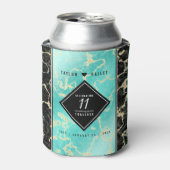 Rafraîchisseur Pour Canette 11ème anniversaire de Mariage turquoise (Can devant)