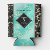 Rafraîchisseur Pour Canette 11ème anniversaire de Mariage turquoise (Devant)