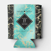 Rafraîchisseur Pour Canette 11ème anniversaire de Mariage turquoise (Dos)