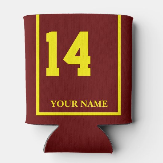 Rafraîchisseur Pour Canette 14 Maroon avec couverture à selle Cheval Jaune Per (Dos)