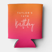 Rafraîchisseur Pour Canette 16e anniversaire Bright Hot Pink et orange Ombre (Devant)
