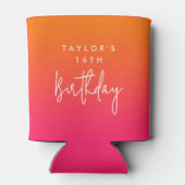 Rafraîchisseur Pour Canette 16e anniversaire Bright Hot Pink et orange Ombre (Dos)
