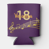 Rafraîchisseur Pour Canette 18e anniversaire de la fête de l'or violet notes d (Devant)