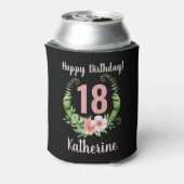 Rafraîchisseur Pour Canette 18e anniversaire floral noir (Can Dos)