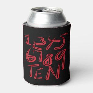 Rafraîchisseur Pour Canette 1 à 10 Typographie en rouge sur motif noir
