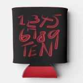 Rafraîchisseur Pour Canette 1 Thru Ten Typography In Red On Black Pattern (Dos)