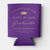 Rafraîchisseur Pour Canette 2024 Purple Gold Graduation Can Cooler (Devant)