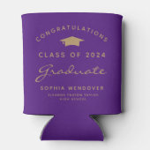 Rafraîchisseur Pour Canette 2024 Purple Gold Graduation Can Cooler (Dos)