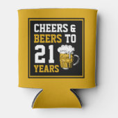 Rafraîchisseur Pour Canette 21e anniversaire Cheers & Bières à 21 ans (Devant)