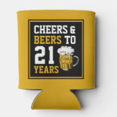 Rafraîchisseur Pour Canette 21e anniversaire Cheers & Bières à 21 ans (Dos)