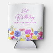 Rafraîchisseur Pour Canette 21e fête d'anniversaire Purple Fleur sauvage perso (Devant)