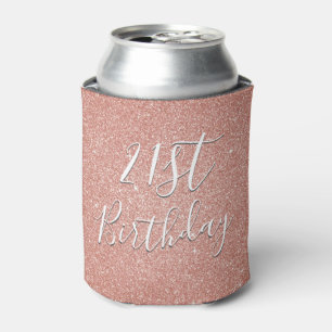 Rafraîchisseur Pour Canette 21e Rose de fête d'anniversaire Gold Blush Pink Pa