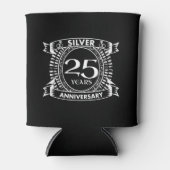 Rafraîchisseur Pour Canette 25e anniversaire du mariage argent crête (Devant)