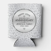 Rafraîchisseur Pour Canette 25e anniversaire du Mariage Diamants blancs et arg (Devant)