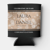 Rafraîchisseur Pour Canette 28e anniversaire du Mariage de lin élégant (Devant)