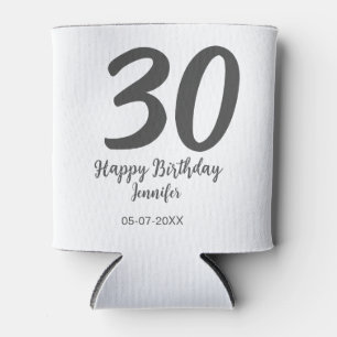 Rafraîchisseur Pour Canette 30e anniversaire ajouter nom date année noir modèl