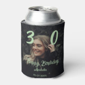 Rafraîchisseur Pour Canette 30e anniversaire ajouter nom date année vert paste (Can devant)